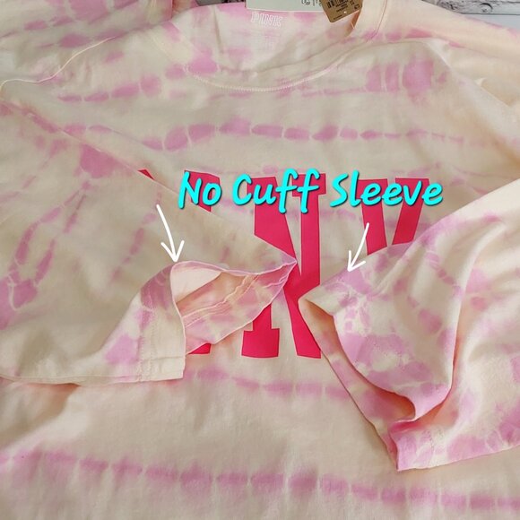 VICTORIA’S SECRET 'PINK' LOGO CREW MID~SLEEVE TIE-DYE ULTRA SOFT TEE - Picture 8 of 16